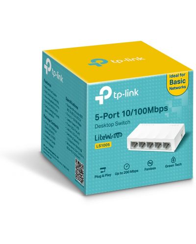 Суич TP-Link - LS1005, 5 порта, бял - 2