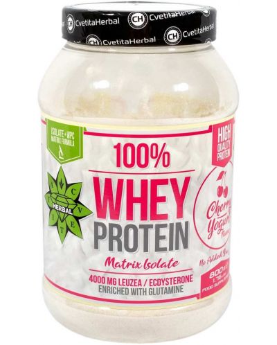 100% Whey Protein, черешов йогурт, 800 g, Cvetita Herbal - 1