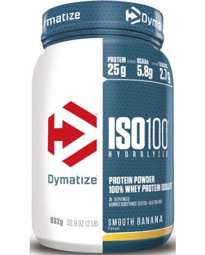 ISO 100, smooth banana, 932 g, Dymatize - 1