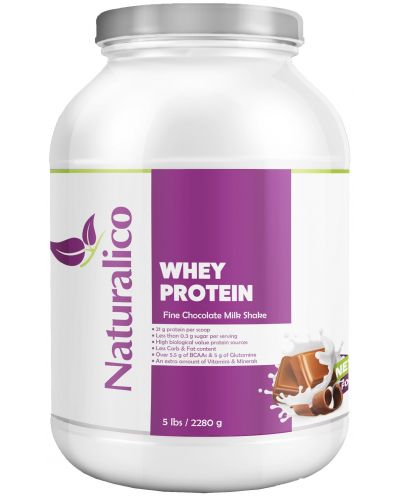 Whey Protein, шоколадов млечен шейк, 2280 g, Naturalico - 1