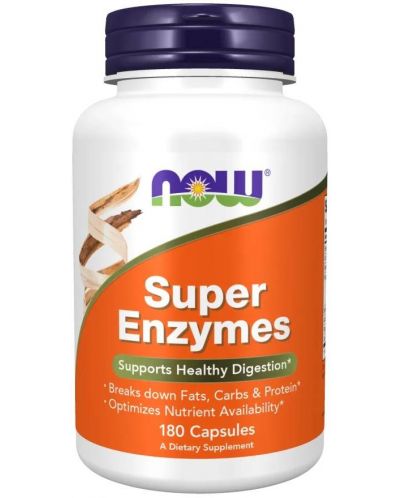 Super Enzymes, 180 капсули, Now - 1