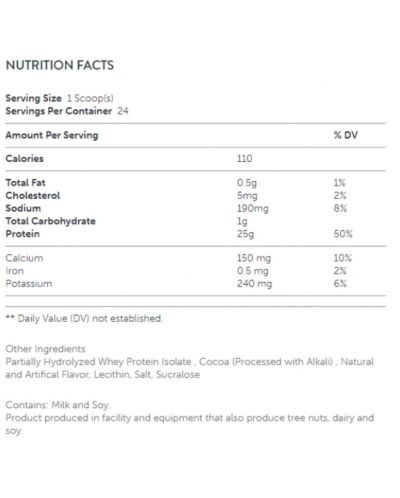 Gold Standard 100% Isolate, шоколад, 930 g, Optimum Nutrition - 3