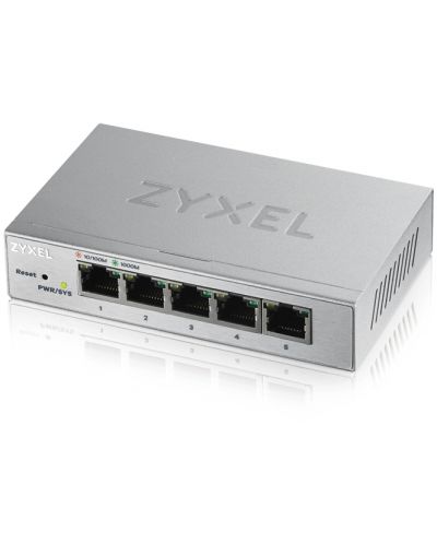 Суич ZyXEL - GS1200-5, 5 порта, сребрист - 1