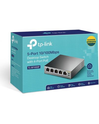 Суич TP-Link - TL-SF1005P, 5 порта, черен - 3