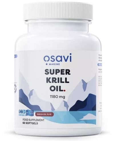 Super Krill Oil, 1180 mg, 60 гел капсули, Osavi - 1