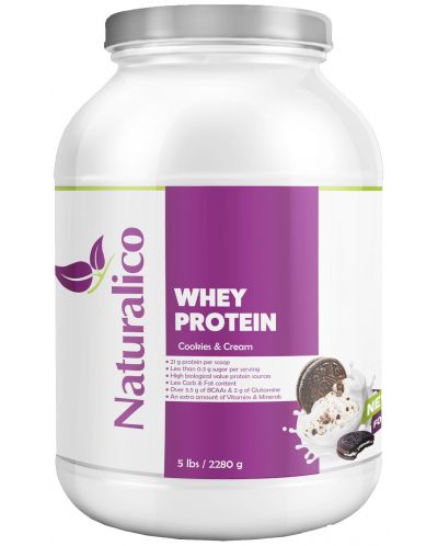 Whey Protein, бисквитки със сметана, 2280 g, Naturalico - 1