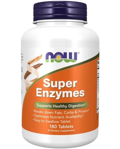 Super Enzymes, 180 таблетки, Now - 1