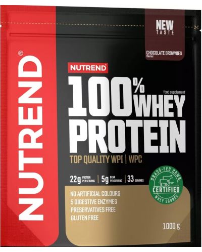 100% Whey Protein, шоколадово брауни, 1000 g, Nutrend - 1