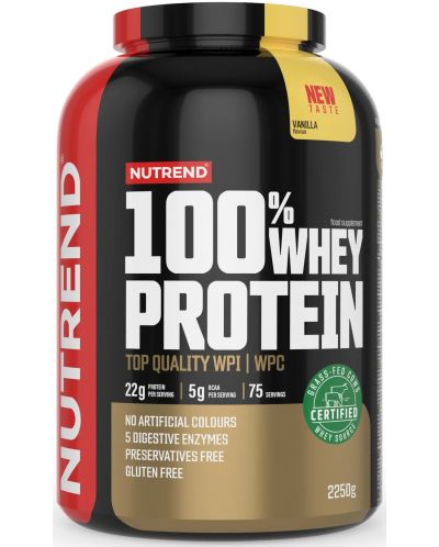 100% Whey Protein, ванилия, 2250 g, Nutrend - 1