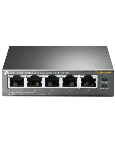 Суич TP-Link - TL-SF1005P, 5 порта, черен - 2