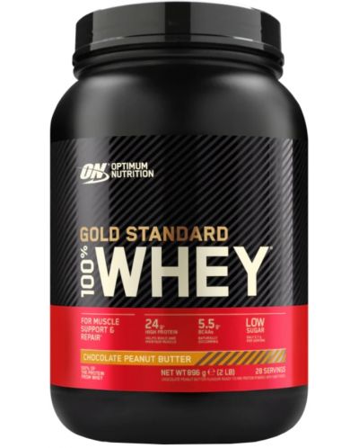 Gold Standard 100% Whey, шоколад с фъстъчено масло, 908 g, Optimum Nutrition - 1