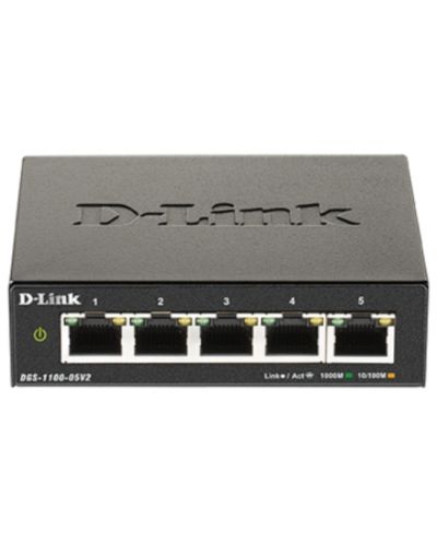 Суич D-Link - DGS-1100-05V2, 5 порта, черен - 1