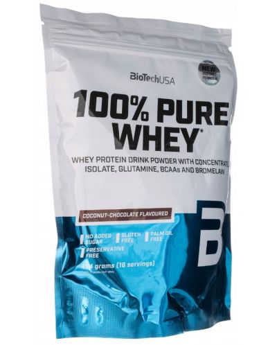 100% Pure Whey, шоколад и кокос, 454 g, BioTech USA - 1