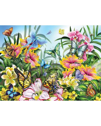 Пъзел SunsOut от 1000 части - Градински цветове, Лори Шори - 1
