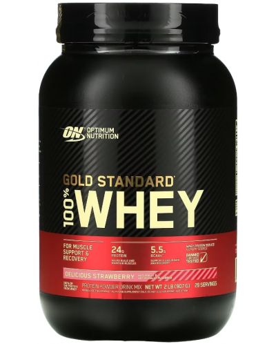 Gold Standard 100% Whey, ягода, 908 g, Optimum Nutrition - 1