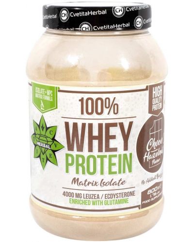 100% Whey Protein, шоколад с лешници, 800 g, Cvetita Herbal - 1