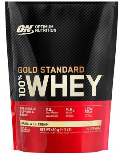 Gold Standard 100% Whey, ванилия, 454 g, Optimum Nutrition - 1