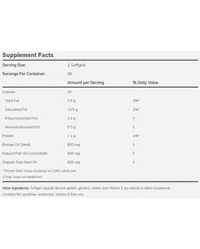 Super Omega 3-6-9, 1200 mg, 90 гел капсули, Now - 2