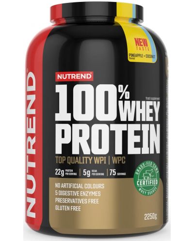 100% Whey Protein, ананас с кокос, 2250 g, Nutrend - 1