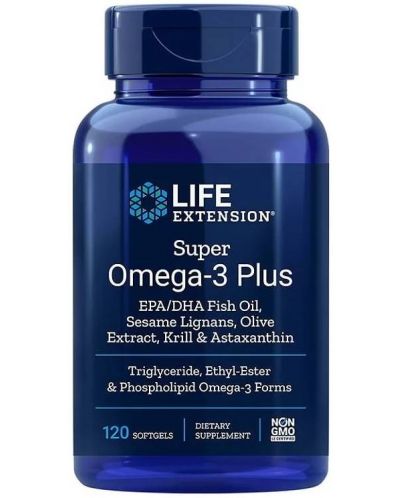 Super Omega-3 Plus, 120 софтгел капсули, Life Extension - 1