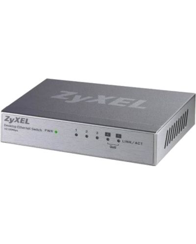 Суич ZyXEL - GS-1200-5HPV2, 5 порта PoE, сребрист - 1