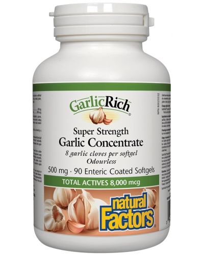 Super Strength Garlic Concentrate, 90 капсули, Natural Factors - 1