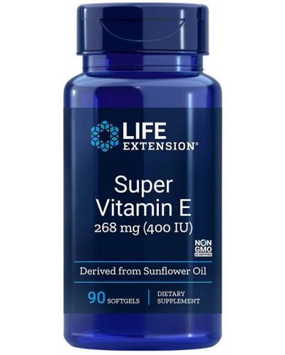 Super Vitamin E, 268 mg, 90 софтгел капсули, Life Extension - 1