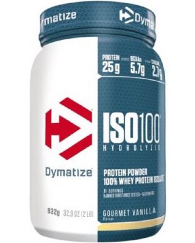 ISO 100, gourmet vanilla, 932 g, Dymatize - 1