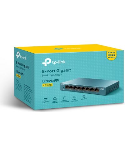 Суич TP-Link - LS108G, 8 порта, черен - 4