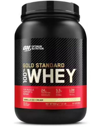 Gold Standard 100% Whey, ванилов сладолед, 908 g, Optimum Nutrition - 1