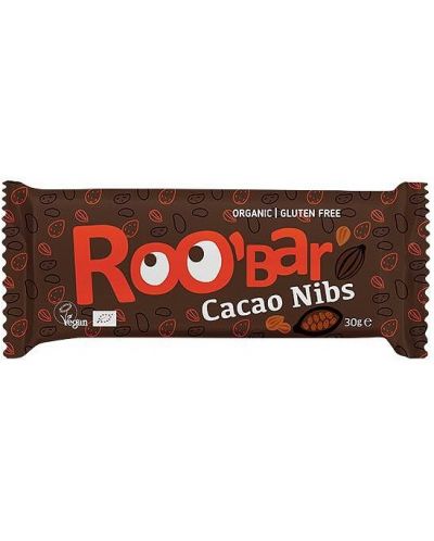 Суров бар с какаови зърна и бадеми, 30 g, Roobar - 1