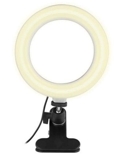 Светлинен ринг за монитор T'nB - Influence, LED, 6", бял/черен - 2
