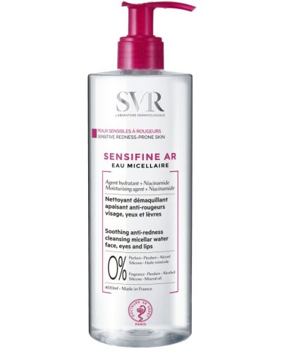 SVR Sensifine AR Почистваща мицеларна вода за лице, 400 ml - 1
