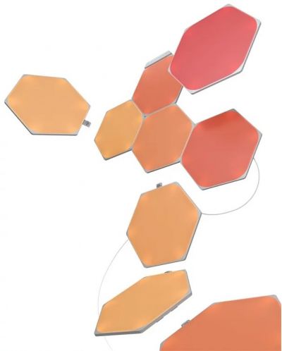 Светлинни панели Nanoleaf - Shapes Hexagons Starter, 9 броя, бели - 2