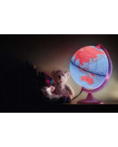 Светещ глобус Nova Rico - Розов свят, 25 cm., EN - 2