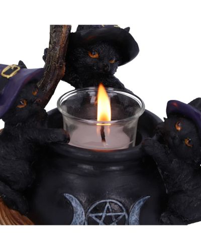 Свещник Nemesis Now Adult: Gothic - Familiar Cauldron, 12 cm - 5