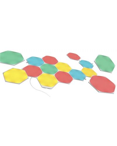 Светлинни панели Nanoleaf - Shapes Hexagons Starter, 15 броя, бели - 1