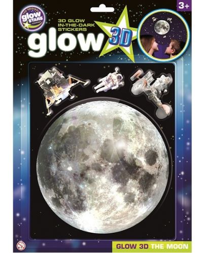 Светещ 3D стикер Brainstorm Glow - Луна - 1