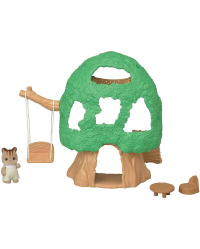 Комплект фигурки Sylvanian Families - Къщичка на дървото, с бебе катеричка - 2