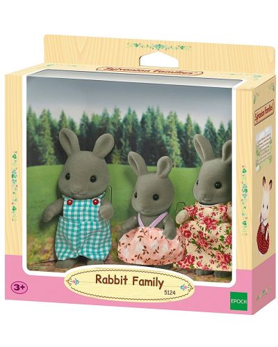 Комплект фигурки Sylvanian Families - Семейство зайчета, сиви - 1