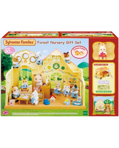 Игрален комплект Sylvanian Families Baby & Child - Забавачница с автобус - 1