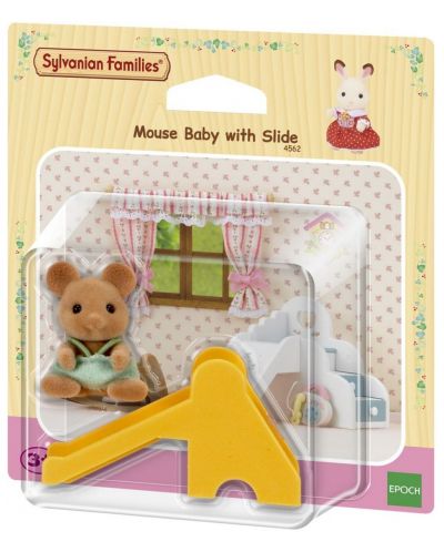Фигурка за игра Sylvanian Families - Бебе мишле, с пързалка