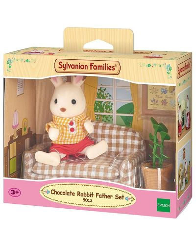 Комплект фигурки Sylvanian Families - Татко заек, Chocolate, с диван