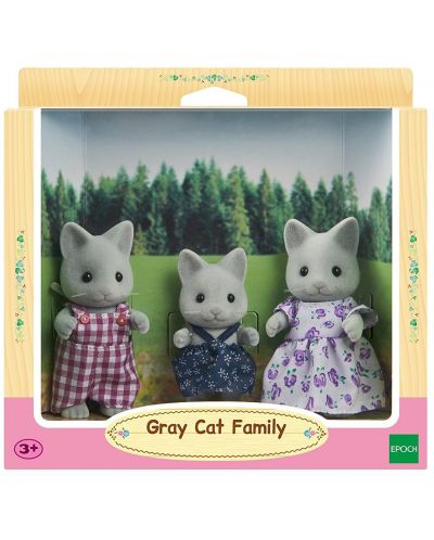 Комплект фигурки Sylvanian Families - Семейство котета, сиви - 1