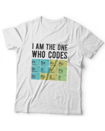 Тениска I Am The One Who Codes, бяла  - 1
