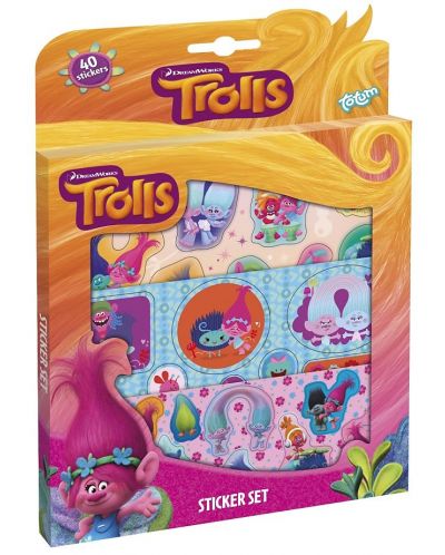 Творчески комплект Totum Trolls - Декорирай сам, със стикери