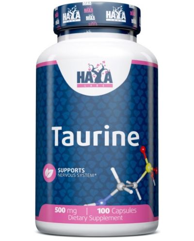 Taurine, 500 mg, 100 капсули, Haya Labs - 1
