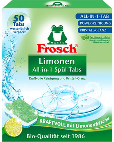 Таблетки за съдомиялна Frosch - Лимон, 50 броя - 1