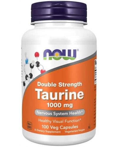 Taurine Double Strength, 1000 mg, 100 веге капсули, Now - 1
