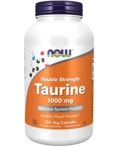 Taurine Double Strength, 1000 mg, 250 веге капсули, Now - 1